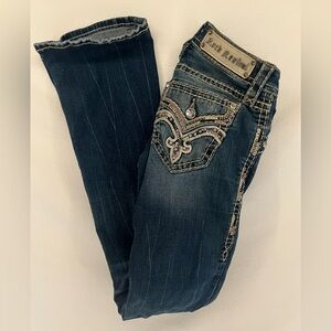 Rock Revival Women’s Klandi Bootcut Low Rise Embellished Jeans Size 24